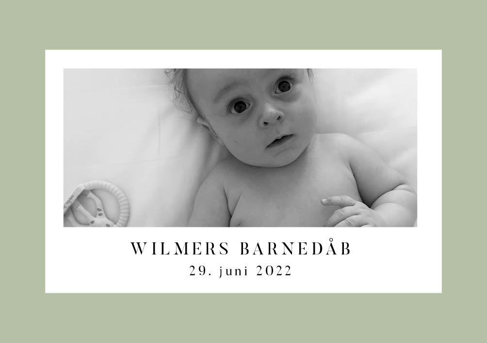 Barnedåb - Wilmer Dåbsinvitation